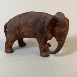 Vintage Cast Iron Elephant Bank